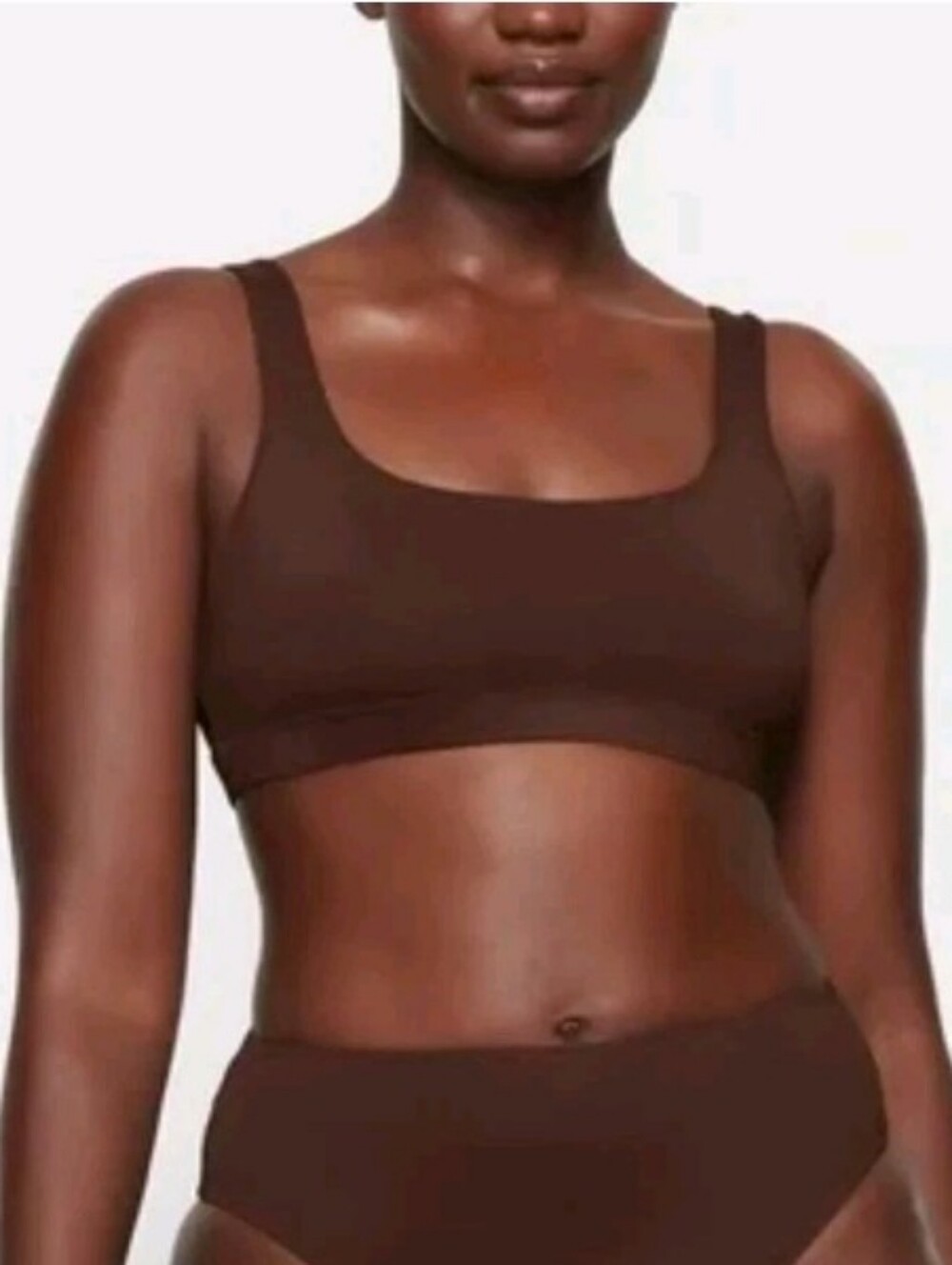 Skims Tank Bikini Top in Cocoa size large Signature Swim